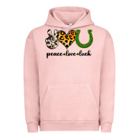 Pigment Salmon Peace Love Luck Urban Hoodie - Jasminsmagicworld