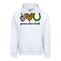 White Peace Love Luck Urban Hoodie - Jasminsmagicworld