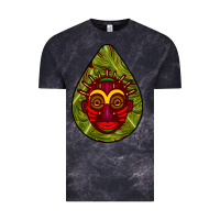 Cloud Black african masks teardrop  7 Vintage Tee - BundleAndBundleShop