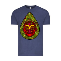 Vintage Denim african masks teardrop  7 Vintage Tee - BundleAndBundleShop