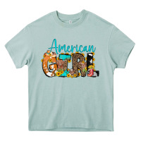Arona American Girl, western Cowhide Heavy Core Tee - CowCowDesign