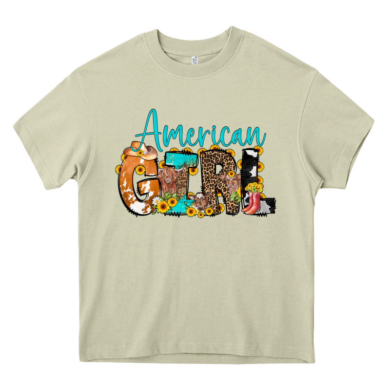 American Girl, Western Cowhide Heavy Core Tee by CowCowDesign | Teevron