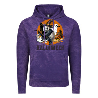 Cloud Purple hallowen panda Vintage Hoodie - LillyAllenDesigns