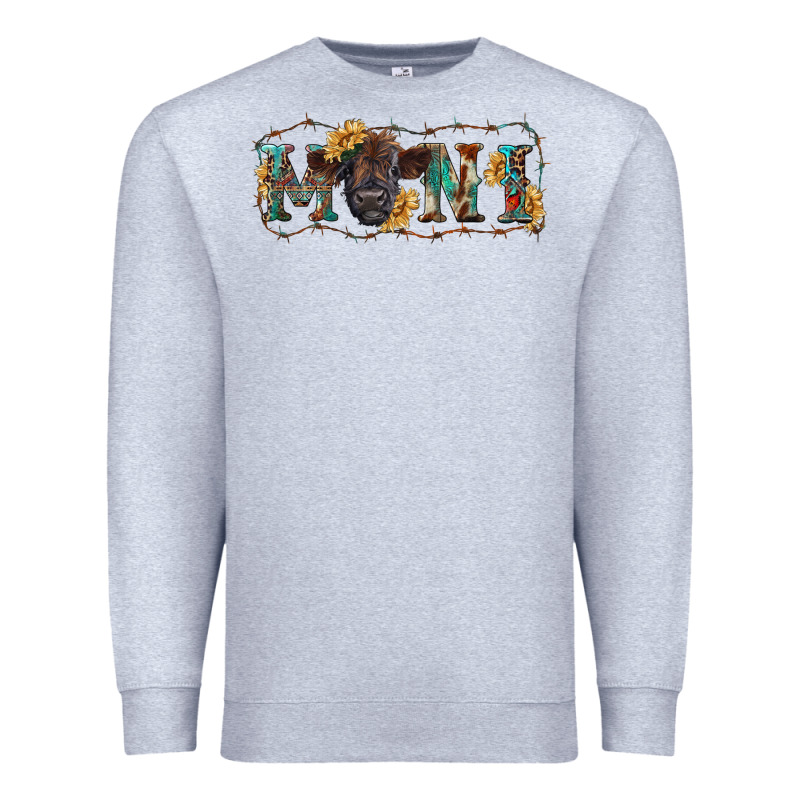 Western Mini Black Highland Calf Premium Sweatshirt by RanaPortraitStore | Teevron