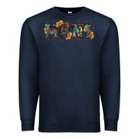 Navy Western mini black highland calf Premium Sweatshirt - RanaPortraitStore