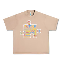 Burro Autism Puzzle Piece Words Autistic Urban Heavy Tee - CowhideDigitalArt