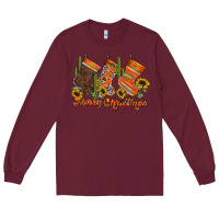 Burgundy western Christmas Long Sleeve Tee - CowhideDigitalArt