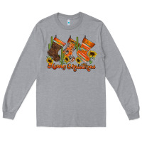 Heather Grey western Christmas Long Sleeve Tee - CowhideDigitalArt