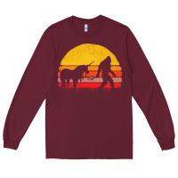 Burgundy sasquatch and unicorn vintage Long Sleeve Tee - artisFamous