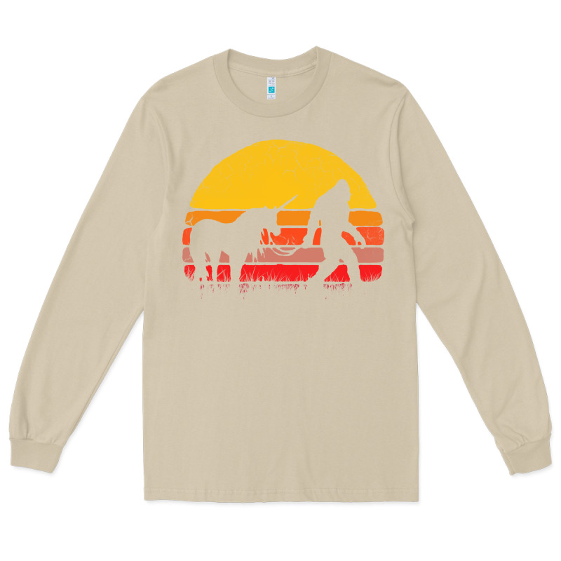 Sasquatch And Unicorn Vintage Long Sleeve Tee by artisFamous | Teevron