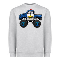 Heather Grey police car monster truck Heavyweight Sweatshirt - Jasminsmagicworld
