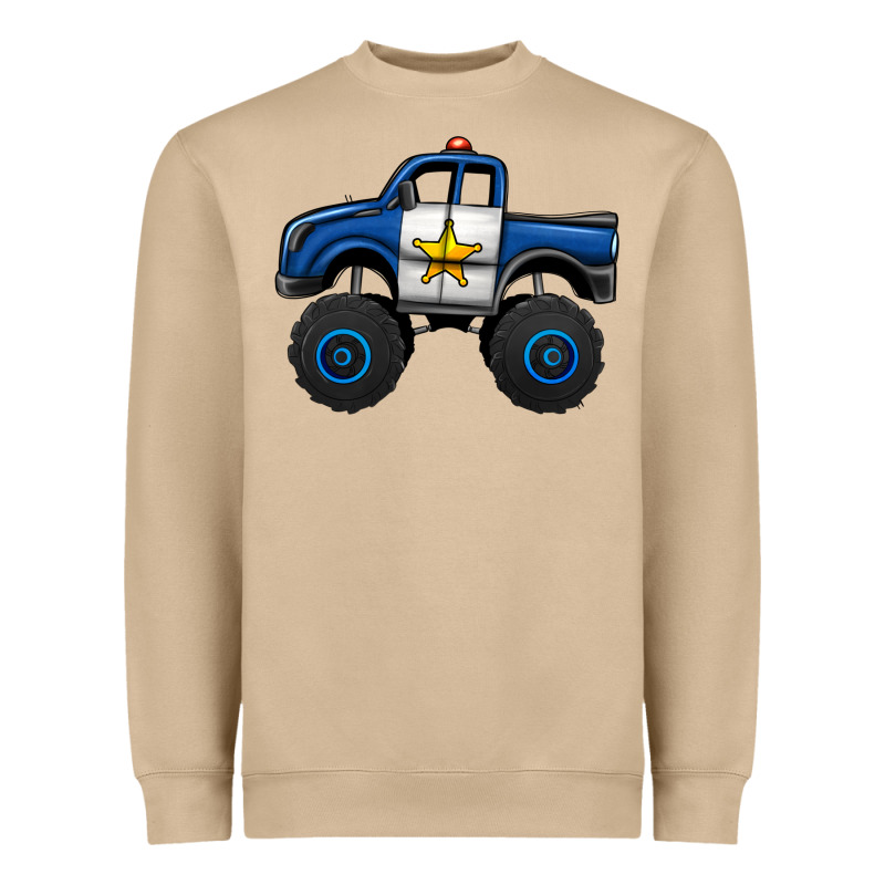 Police Car Monster Truck Heavyweight Sweatshirt by Jasminsmagicworld | Teevron