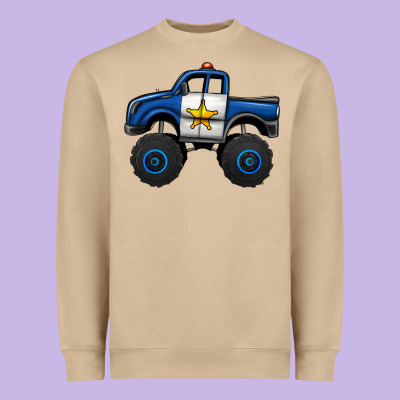Police Car Monster Truck Heavyweight Sweatshirt Designed By Jasminsmagicworld