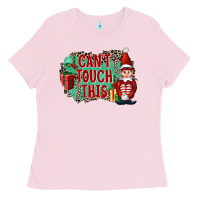 Bubblegum Pink Christmas Can't Touch This Elf Ladies Tee - FaDigitalArtStudio