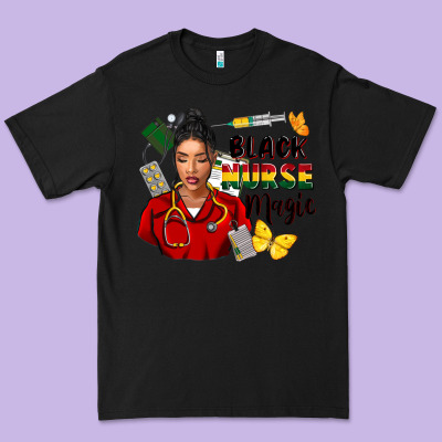 Juneteenth Black Nurse Magic Premium Tee Designed By Fadigitalartstudio