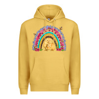 Antique Gold easter flowers and butterfly with chicks rainbow Premium Hoodie - Artiststas