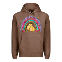 Chestnut easter flowers and butterfly with chicks rainbow Premium Hoodie - Artiststas
