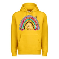 Lemon easter flowers and butterfly with chicks rainbow Premium Hoodie - Artiststas