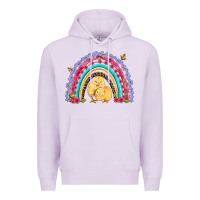 Lilac easter flowers and butterfly with chicks rainbow Premium Hoodie - Artiststas
