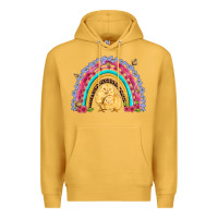 Mustard easter flowers and butterfly with chicks rainbow Premium Hoodie - Artiststas