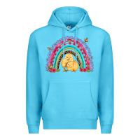 Ocean Blue easter flowers and butterfly with chicks rainbow Premium Hoodie - Artiststas