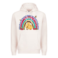 Easter Flowers And Butterfly With Chicks Rainbow Premium Hoodie | Teevron
