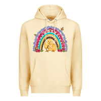 Pina Colada easter flowers and butterfly with chicks rainbow Premium Hoodie - Artiststas