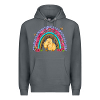 Rock easter flowers and butterfly with chicks rainbow Premium Hoodie - Artiststas