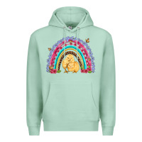 Seafoam easter flowers and butterfly with chicks rainbow Premium Hoodie - Artiststas