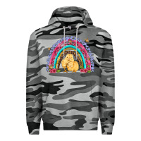 Slate Camo easter flowers and butterfly with chicks rainbow Premium Hoodie - Artiststas