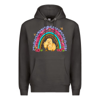 Smoke easter flowers and butterfly with chicks rainbow Premium Hoodie - Artiststas