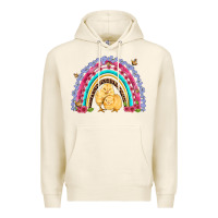 Tofu easter flowers and butterfly with chicks rainbow Premium Hoodie - Artiststas