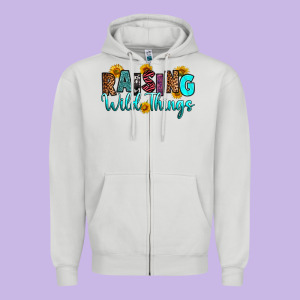 Raising Wild Things Zipper Hoodie Designed By Ranaportraitstore