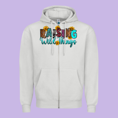 Raising Wild Things Zipper Hoodie Designed By Ranaportraitstore