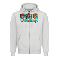 Dove Grey raising wild things Zipper Hoodie - RanaPortraitStore