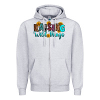 Heather Grey raising wild things Zipper Hoodie - RanaPortraitStore
