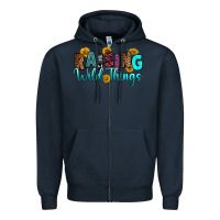 Navy raising wild things Zipper Hoodie - RanaPortraitStore