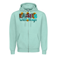 Seafoam raising wild things Zipper Hoodie - RanaPortraitStore