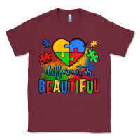 Burgundy different is beautiful autism Classic Tee - OliviaCreatesArt