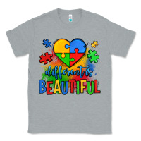 Heather Grey different is beautiful autism Classic Tee - OliviaCreatesArt