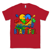 Red different is beautiful autism Classic Tee - OliviaCreatesArt