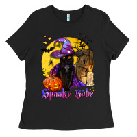 Black spooky babe black witch cat Ladies Tee - BundleAndBundleShop