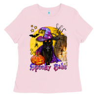 Bubblegum Pink spooky babe black witch cat Ladies Tee - BundleAndBundleShop