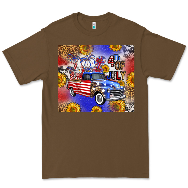 Fourth Of July Sunflowers Truck Premium Tee by FaDigitalArtStudio | Teevron