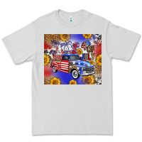 Dove Grey Fourth Of July Sunflowers Truck Premium Tee - FaDigitalArtStudio