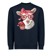 Navy cute baby lamb valentines day Heavyweight Sweatshirt - Jasminsmagicworld