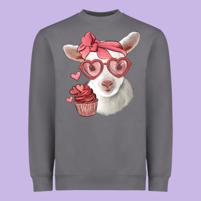 Cute Baby Lamb Valentines Day Heavyweight Sweatshirt Designed By Jasminsmagicworld