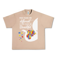 Burro Autism Different Makes You Beautiful Urban Heavy Tee - CowhideDigitalArt