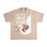 French Oak Autism Different Makes You Beautiful Urban Heavy Tee - CowhideDigitalArt