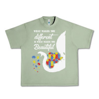 Oil Green Autism Different Makes You Beautiful Urban Heavy Tee - CowhideDigitalArt